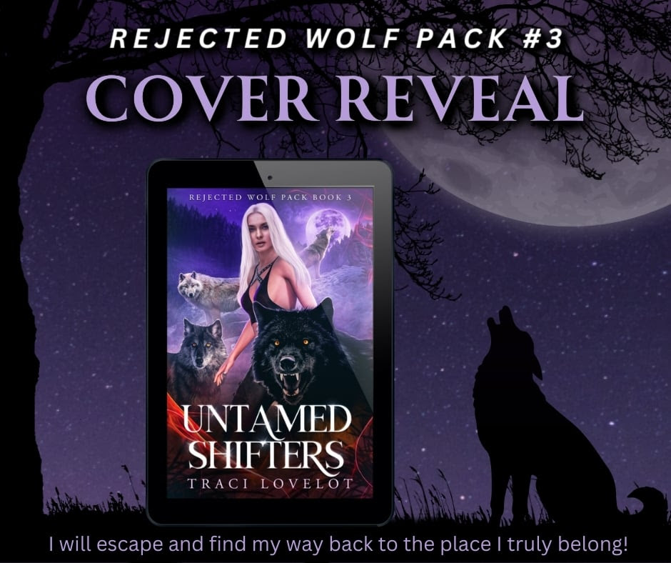 Rejected Wolf Pack Untamed Shifters cover shows a black wolf